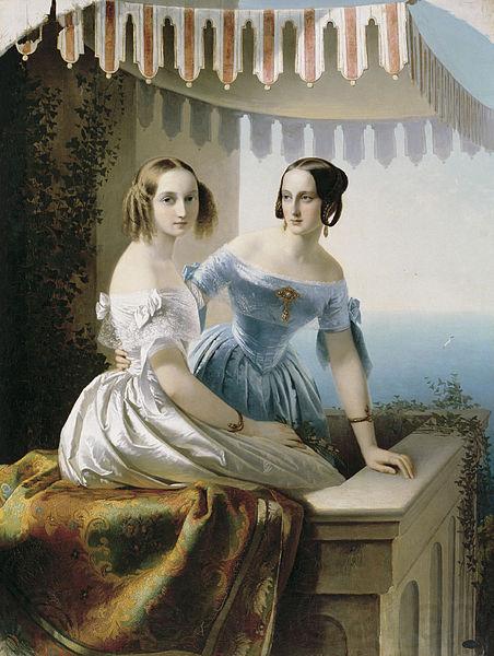 unknow artist Grand princesses Mariya Nikolayevna and Olga Nikolayevna Norge oil painting art